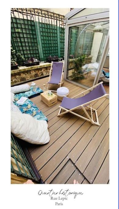Villa Lepic, Luxury Flat In Montmartre With Private Terrasse-Appartement Entier Paris Exterior foto